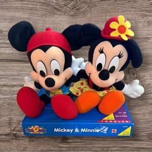 Vintage 1994 Disney 12” Mickey & Minnie Plush Figures - New Old Stock In Box